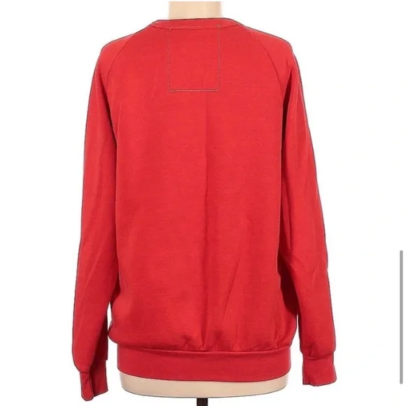 Aviator Nation Heart Embroidery Sweatshirt *RARE* in RED Medium - Picture 5 of 11